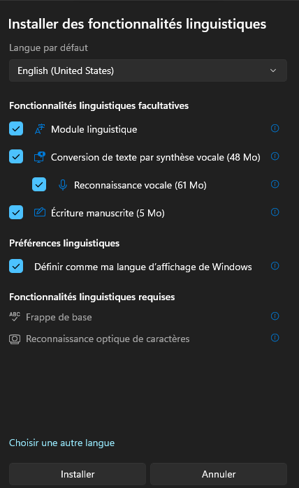 comment changer la langue de Windows 11