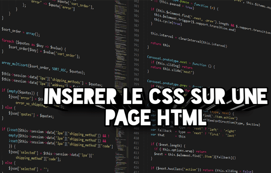 Insérer le CSS sur une page Html