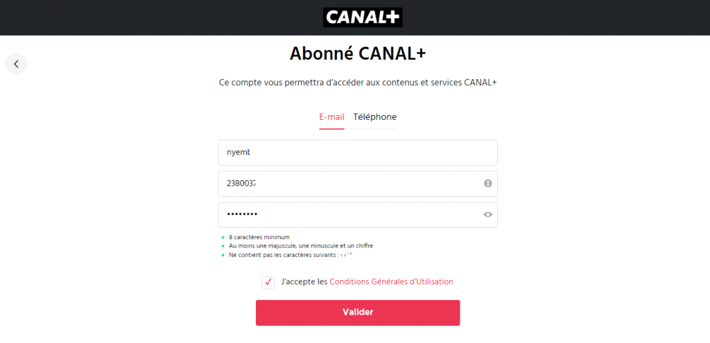 Créer un compte CANAL+